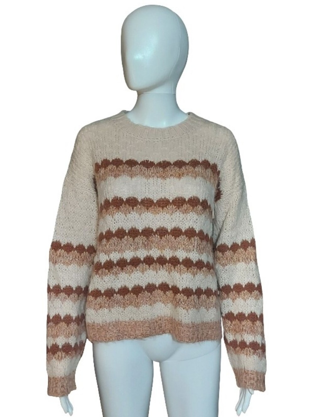 Anthropologie Elsamanda Alpaca Blend Mohair Striped Sweater Made In Italy
